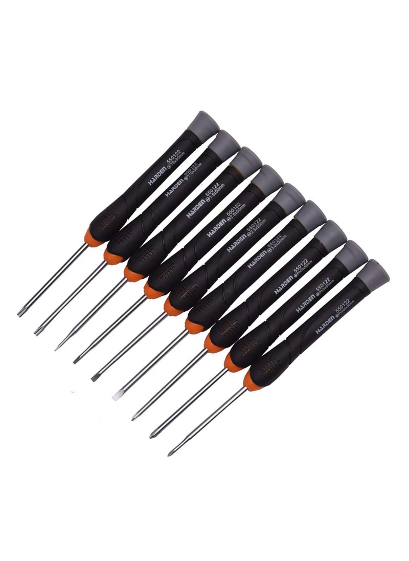 Harden Harden 9pcs Precision Screwdriver Set (Includes Slotted (4Pcs), Phillips (3Pcs) & Torx (2Pcs) - Professional Series 550122 B  - Image 1