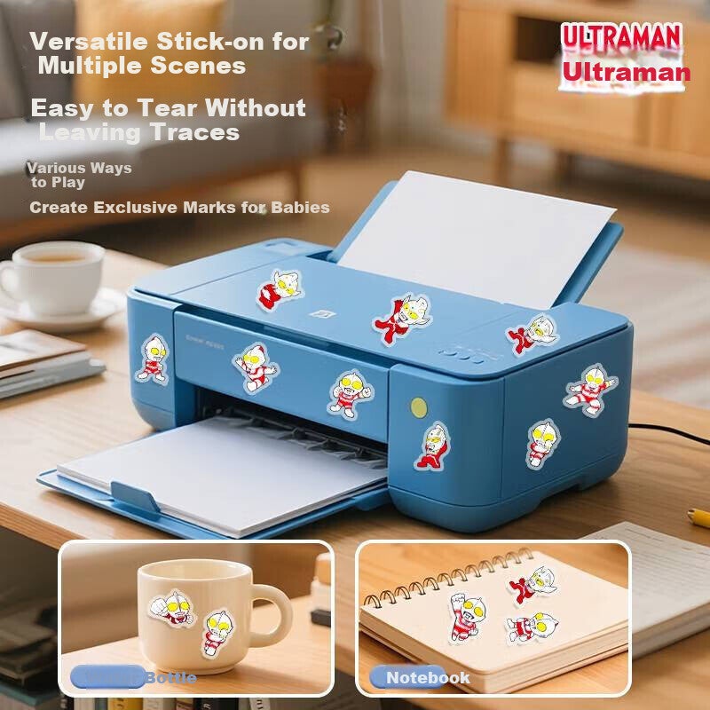 JD Jing Zao Danmiqi Classic Ultraman Children's Cartoon Cute Planner Stickers for Boys And Girls, Decorative Stickers for Ages 3-6, Adhesive Toy Stickers - Image 2