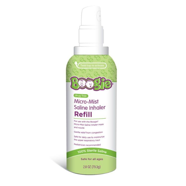 Boogie Boogie MicroMist Saline Inhaler Refill Unscented Baby Nose Congestion Relief Nasal Spray for Kids Pediatrician Recommended HSAFSA Eligible Unscented 28 oz Pack of 1 