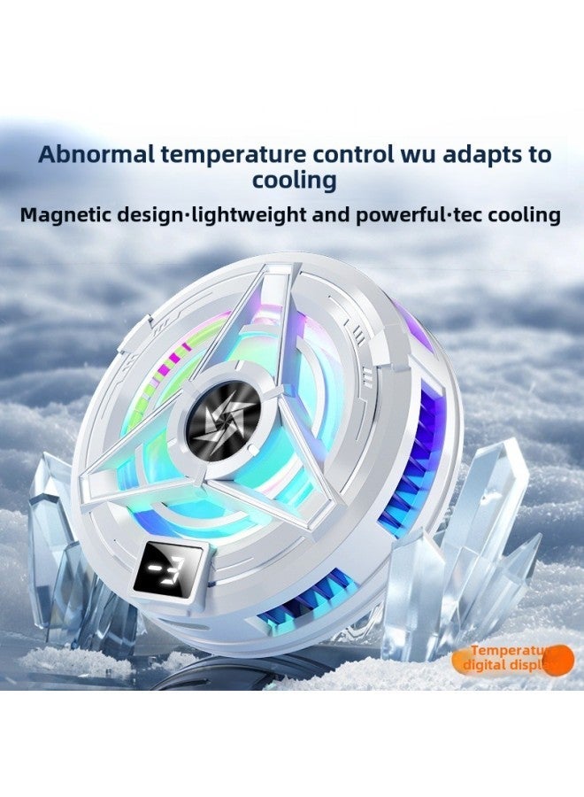 Tablet Phone Radiator Magnetic Semiconductor Refrigeration Cooling Back Clip Ultra-quiet Ice For Apple Black Shark-Color:Magnetic Suction [with Digital Display And Can Turn Off The Light] Universal Mobile Phones Tablets★Black Model + Free Finger Cots  - Image 2
