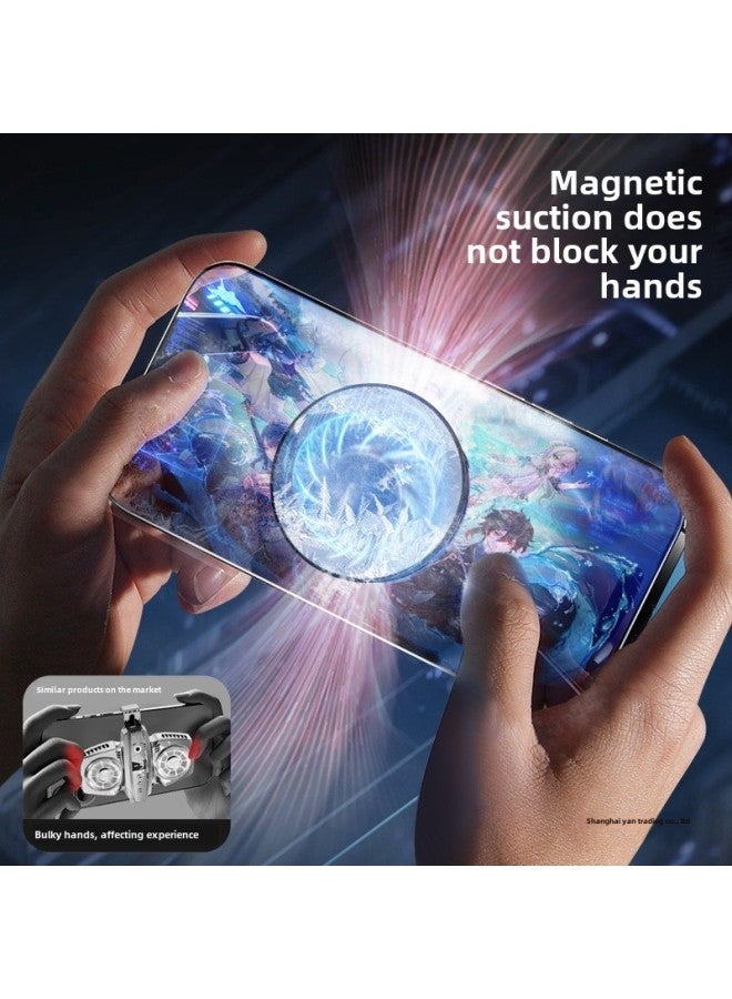 Tablet Phone Radiator Magnetic Semiconductor Refrigeration Cooling Back Clip Ultra-quiet Ice For Apple Black Shark-Color:Magnetic Suction [with Digital Display And Can Turn Off The Light] Universal Mobile Phones Tablets★Black Model + Free Finger Cots  - Image 5