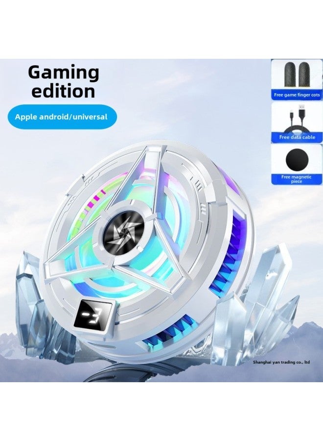 Tablet Phone Radiator Magnetic Semiconductor Refrigeration Cooling Back Clip Ultra-quiet Ice For Apple Black Shark-Color:Magnetic Suction [with Digital Display And Can Turn Off The Light] Universal Mobile Phones Tablets★Black Model + Free Finger Cots  - Image 4