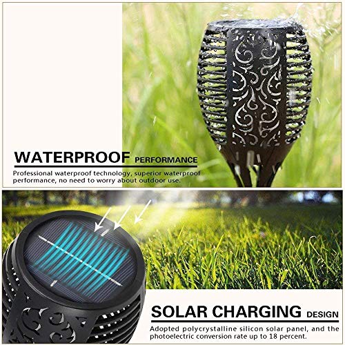 XERGY Solar Lights Outdoor Waterproof Dancing Fire Mashaal Flame Torch 96 LED 2200 mAh Battery Lantern Landscape Decoration Lighting Auto On/Off for Garden Balcony Driveway's (Large Size Pack of 4) - Image 4