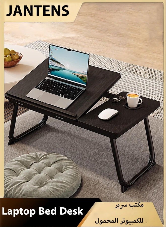 JANTENS Bed Desk for Laptop, Laptop Desk for Bed and Sofa, Bed Trays for Eating and Laptops with Cup Holder, 5 Levels of Adjustable Height - Image 1