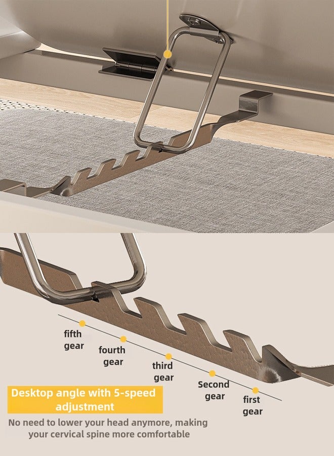 JANTENS Bed Desk for Laptop, Laptop Desk for Bed and Sofa, Bed Trays for Eating and Laptops with Cup Holder, 5 Levels of Adjustable Height - Image 4