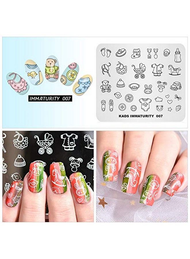 KADS Nail Art Image Stamping Plates Baby Immaturity Cute Diy Manicure Template(Im007) - Image 5