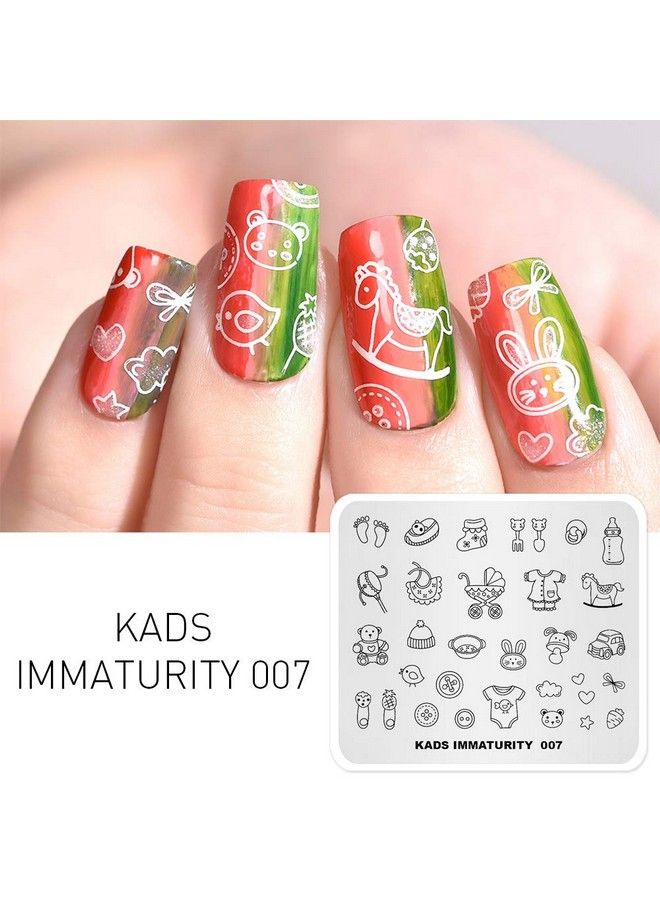 KADS Nail Art Image Stamping Plates Baby Immaturity Cute Diy Manicure Template(Im007) - Image 3