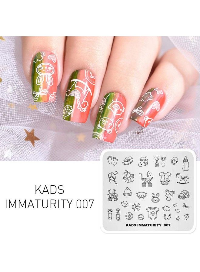 KADS Nail Art Image Stamping Plates Baby Immaturity Cute Diy Manicure Template(Im007) - Image 4