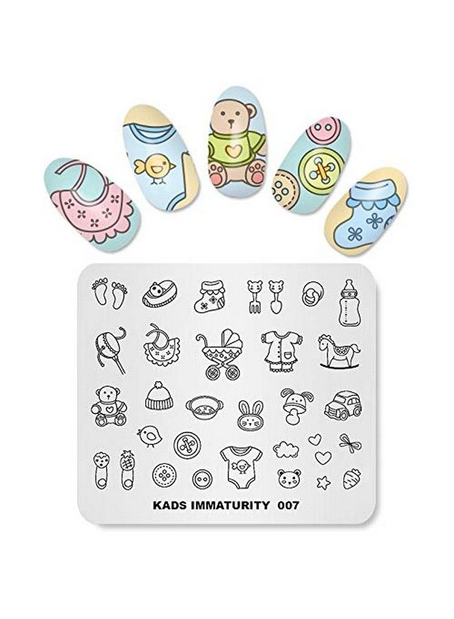 KADS Nail Art Image Stamping Plates Baby Immaturity Cute Diy Manicure Template(Im007) - Image 1