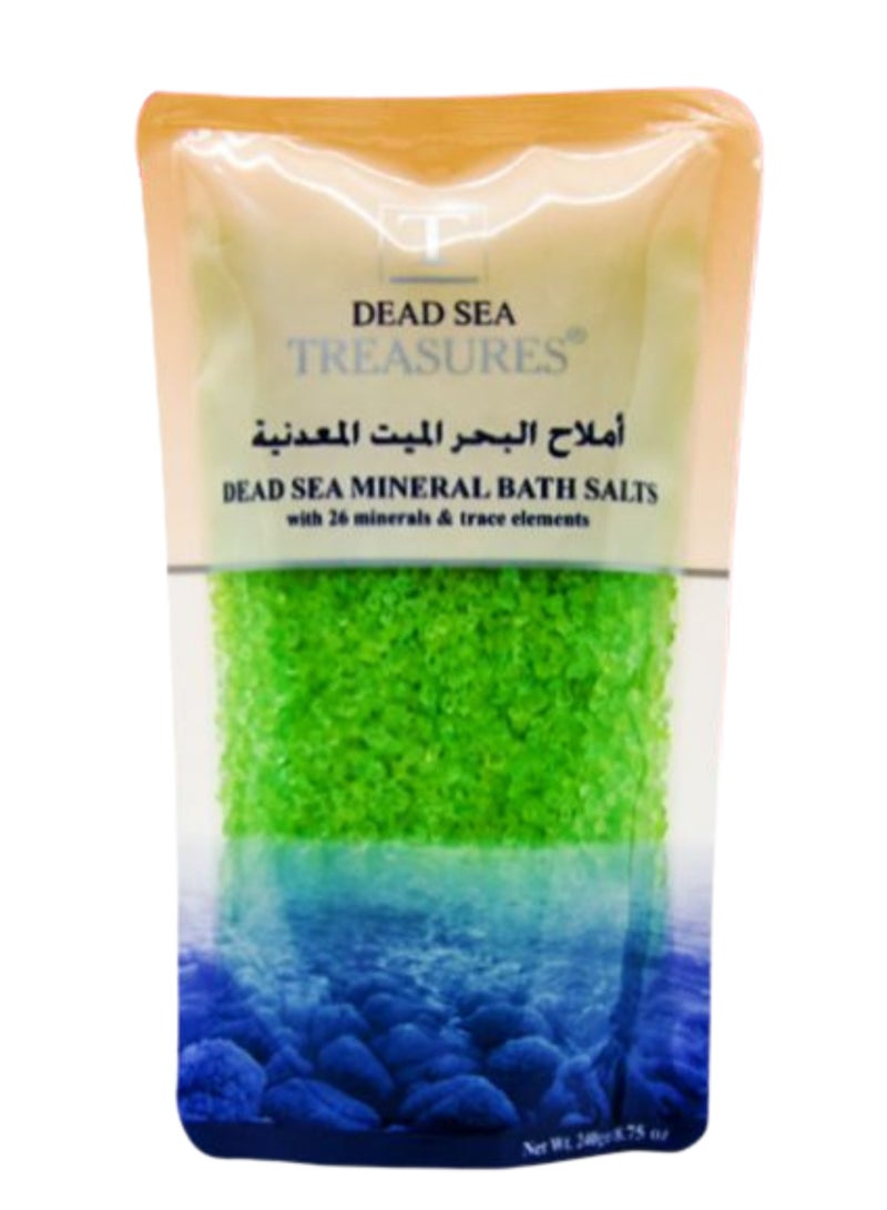 أملاح البحر الميت الطبيعية الخضراء للاستحمام – استرخاء وتجديد البشرة – 240 جم