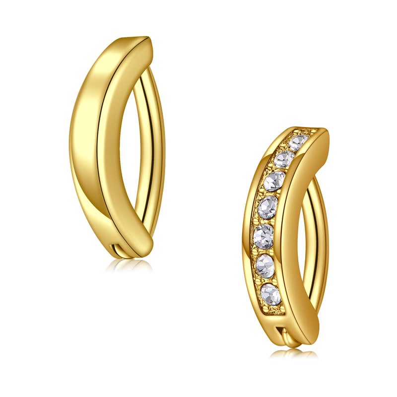 JFORYOU 14G Clicker Belly Button Rings Gold Belly Button Ring Belly Ring for Women Stainless Steel Clicker Hoop Belly Piercing Navel Rings - Image 1
