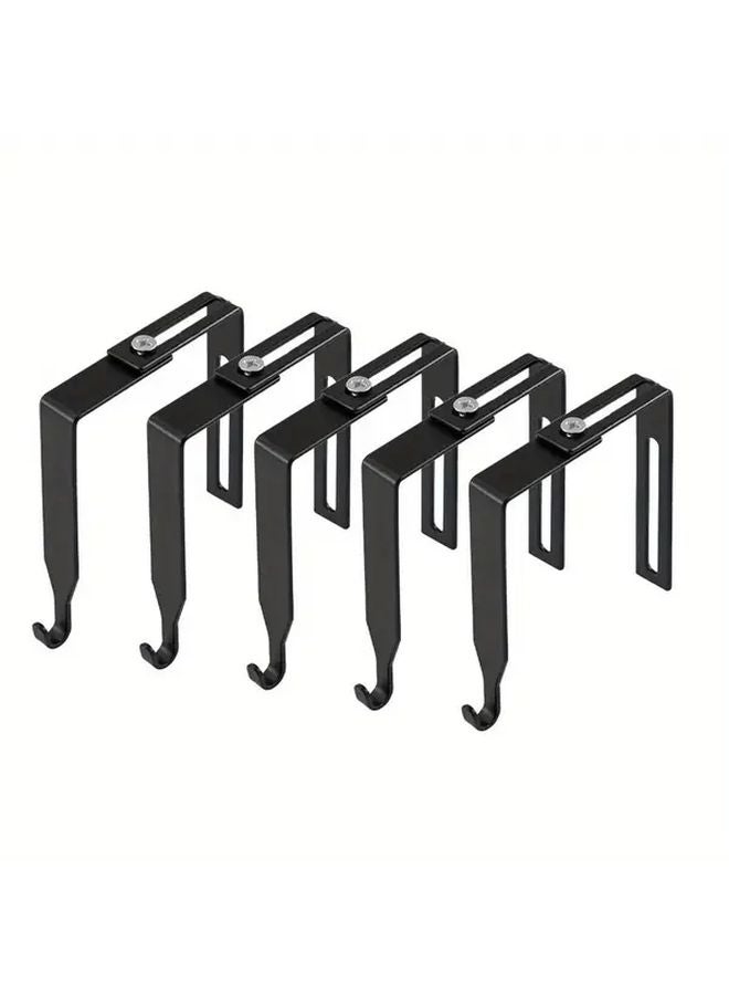 5Pcs Heavy Duty Over The Door Hooks Adjustable Space Saving No Tools Installation - Image 1