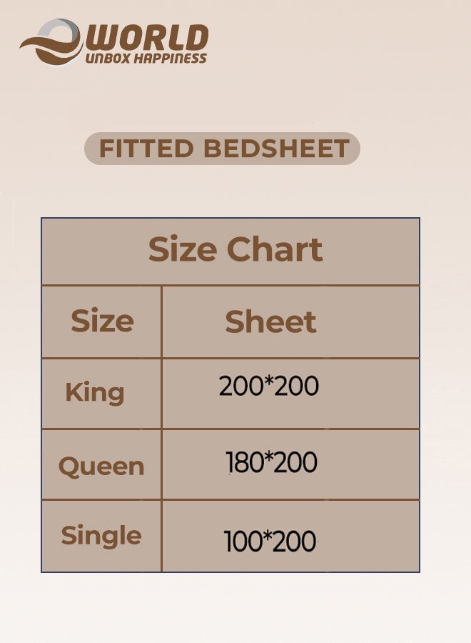 Eworld Dusty Rose Striped Microfiber Fitted Bedsheet with Deep Pocket for a Snug Fit, Breathable, Machine Washable for Optimal Protection, Available in King, Queen and Single Sizes, Without Pillow Cover - Image 2