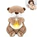 FATIRO Breathing Stuffed Animal Otter Plush Soothe Snuggle Otter Plush with Soft Light Music Interactive Realistic Belly Motion Gentle Snoring Breathing for Anxiety Adults and Kids - Image 2