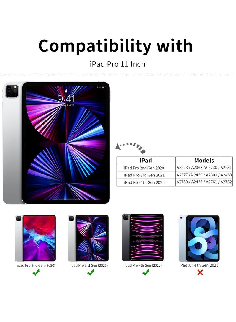 ELTRAZONE iPad Pro 11 Inch Case (4th/3rd/2nd Gen, 2022/2021/2020) – Trifold Smart Stand with Pencil Holder, Soft TPU Back, Wireless Pencil Charging, Auto Wake/Sleep Function – Black - Image 2