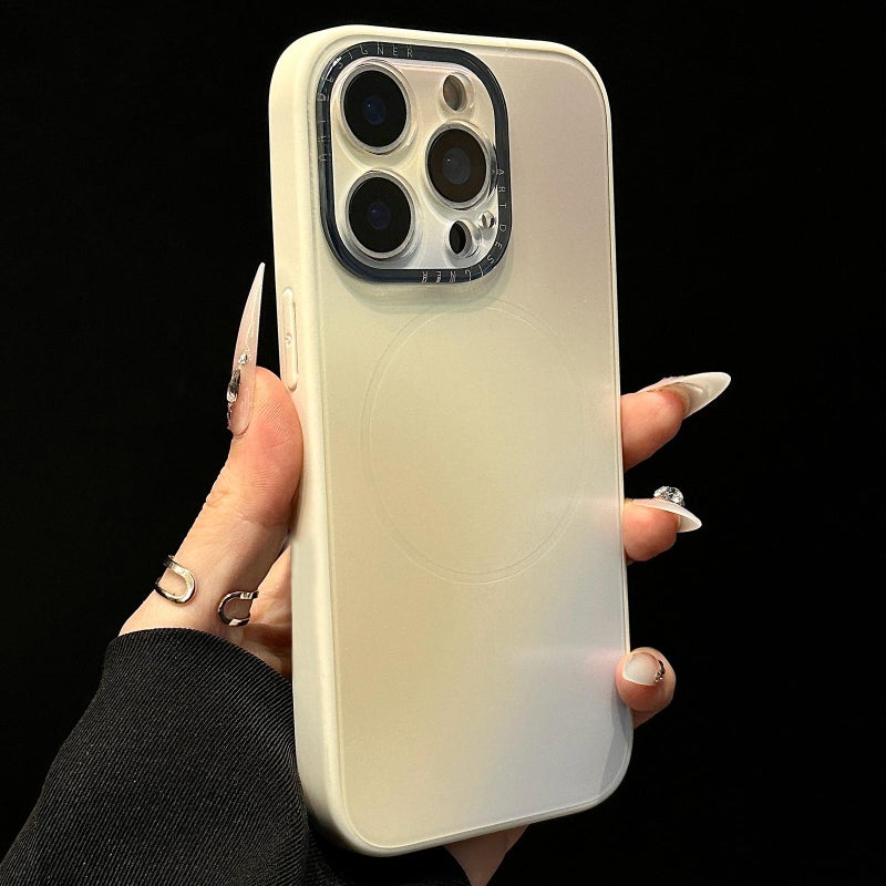 إيروريكس جراب هاتف iPhone 12 Pro Max من الأكريليك الهجين المصنوع من مادة TPU MagSafe بطباعة حريرية متدرجة (أصفر) - Image 1