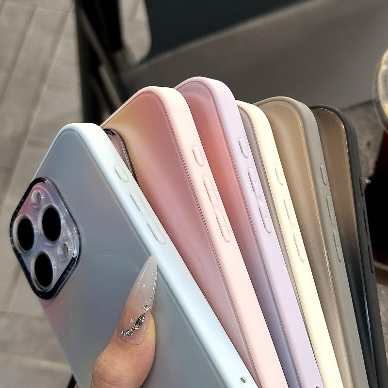 إيروريكس جراب هاتف iPhone 12 Pro Max من الأكريليك الهجين المصنوع من مادة TPU MagSafe بطباعة حريرية متدرجة (أصفر) - Image 5