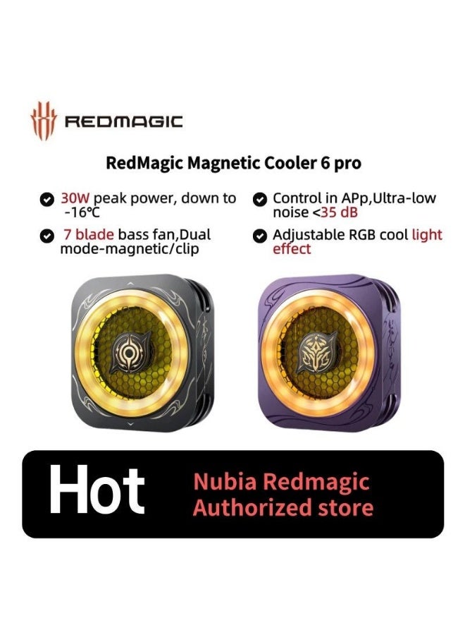 Nubia RedMagic Magnetic Cooler 6 Pro Smart RGB LED Cooling Fan 36W with VC Liquid Cooling, Purple - Image 2