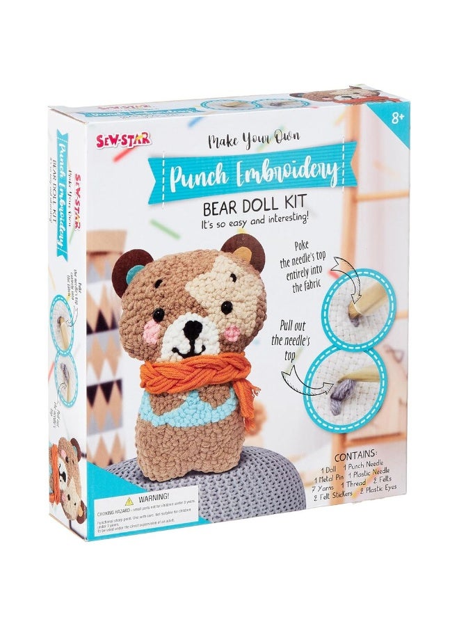 Sew-Star Sew-Star - Punch Embroidery-Bear Doll Kit - SS-19-108  - Image 1
