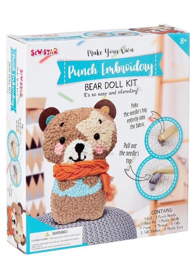 Sew-Star - Punch Embroidery-Bear Doll Kit - SS-19-108 - Image 1