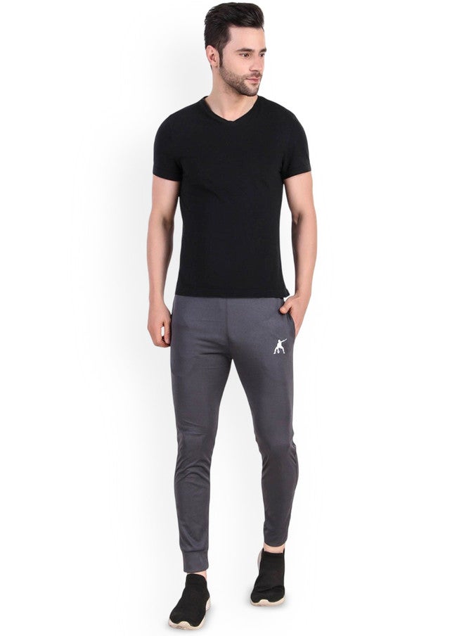 PREEN Men Slim-Fit Dry-Fit Track Pants in Dark Grey - Image 5