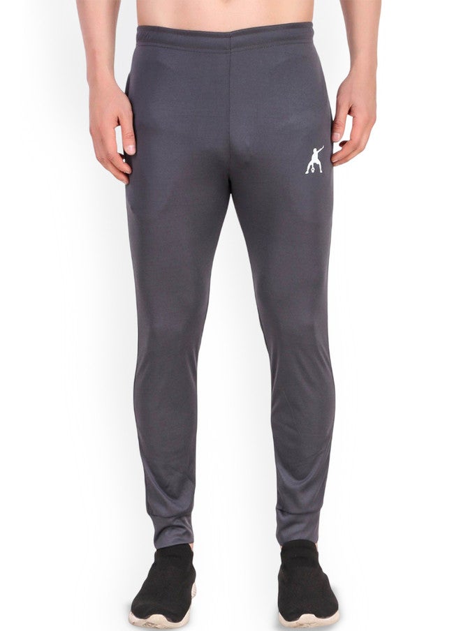 PREEN Men Slim-Fit Dry-Fit Track Pants in Dark Grey - Image 1