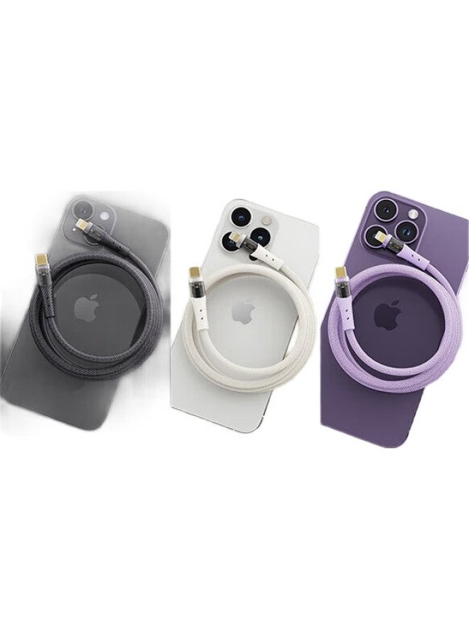 Rock Apple Charging Cable, Data Cable, Fast Charging Pd33W, Type-C To Lightning, For Iphone 14 Plus/13 Pro Max/12/11, Ipad, 1.2 Meters, Purple - Image 3