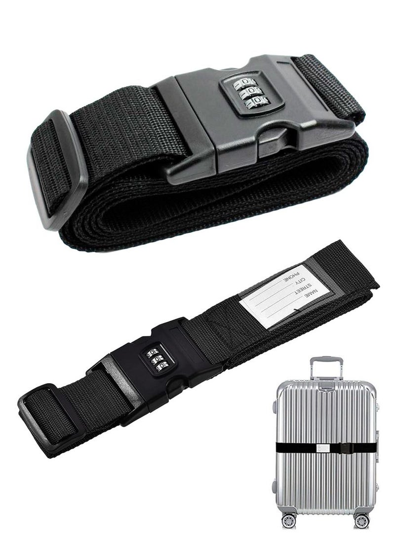 QUTOOB Travelling Luggage Strap With Modern Password Security Lock And ID Identifier Label for Suitcases Trolleys Bags and All kind of Luggage, Heavy Duty Adjustable Luggage Strap Waterproof and Dustproof - Image 1