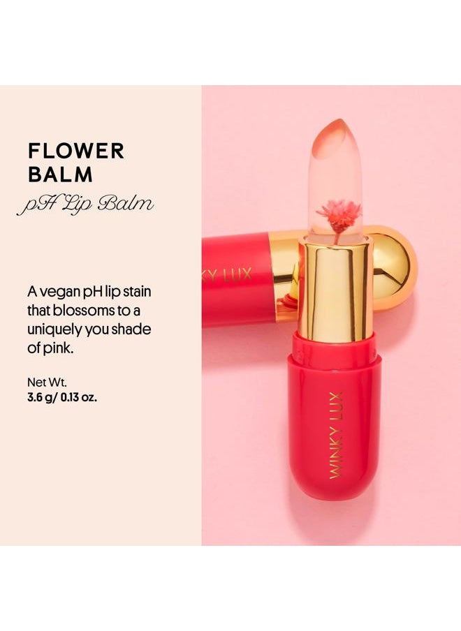 Winky Lux - Flower Balm, pH Lip Balm, Color Changing Lipstick and Tinted Lip Balm Stain, Vegan & Cruelty Free Lip Balm, Hydrate & Plump, Sheer Pink Lipstick, Pink Flower - Image 1