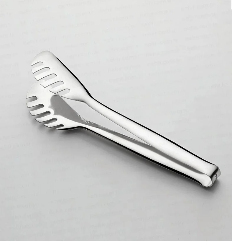 نهير Set of 4 Steel Tongs (Pastry Tongs+Grill Tongs 28CM+SERVICE Tongs+Pasta Tongs)