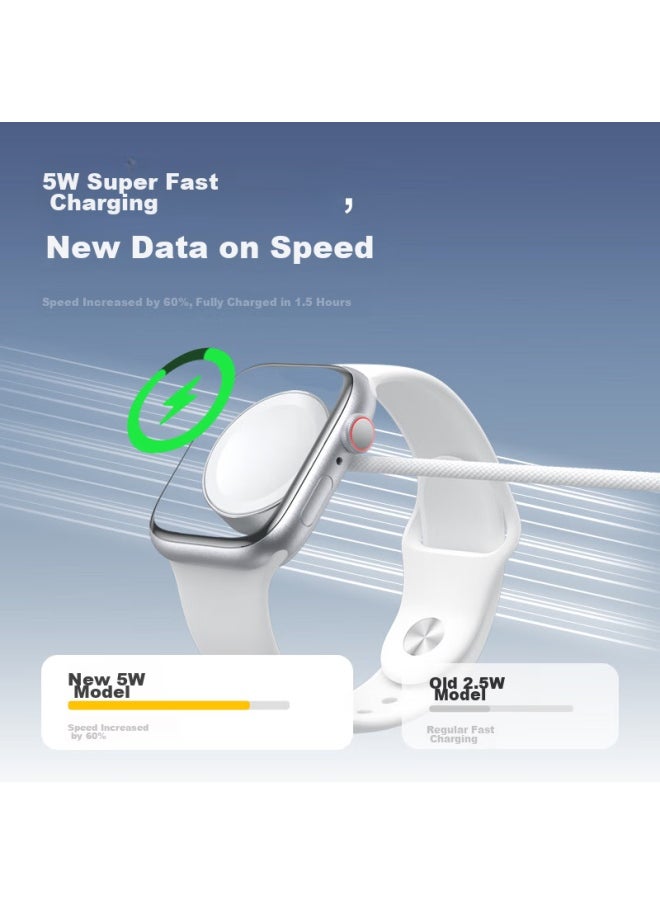 WP W&p [usa] Compatible With Apple Watch Charger Cable, Magnetic Fast Charging For Apple Iwatch Ultra 2/s10/9/8/7, 5w Fast Charging [braided Version], Usb Interface  - Image 1