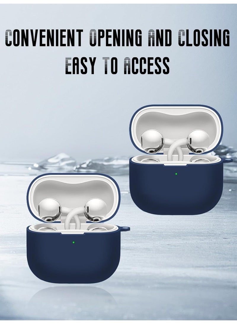 ACLIX Silicone Case For Huawei Free Clip 2, Anti-Shock, Anti-Drop, Anti-Dust, Visible LED Light, Protective Cover with Keychain | Dark Blue - Image 4