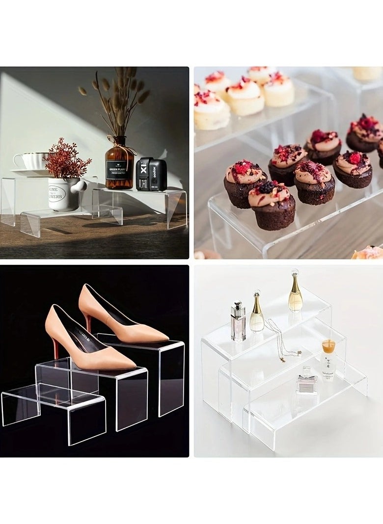 Hanayo 6 Pcs Acrylic Display Stands Clear Display Risers Dessert and Cupcake Stand Risers for party event shoe Riser Display Organizer Cosmetics Display Riser  - Image 5
