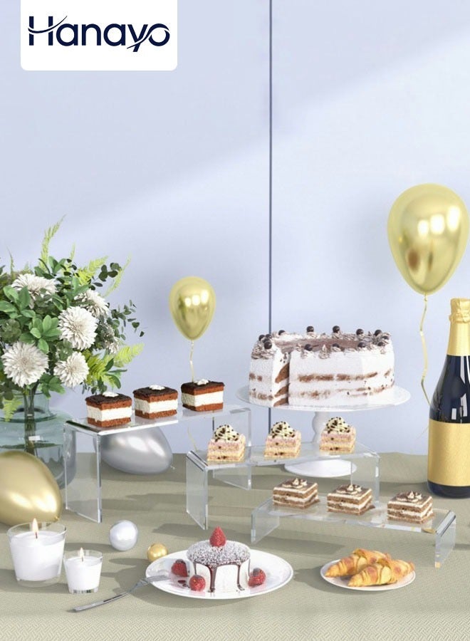 Hanayo 6 قطع حاملات عرض أكريليك حاملات عرض شفافة حاملات عرض للحلويات وكعك الحفلات حاملات عرض للأحذية منظم عرض مستحضرات التجميل - Image 1