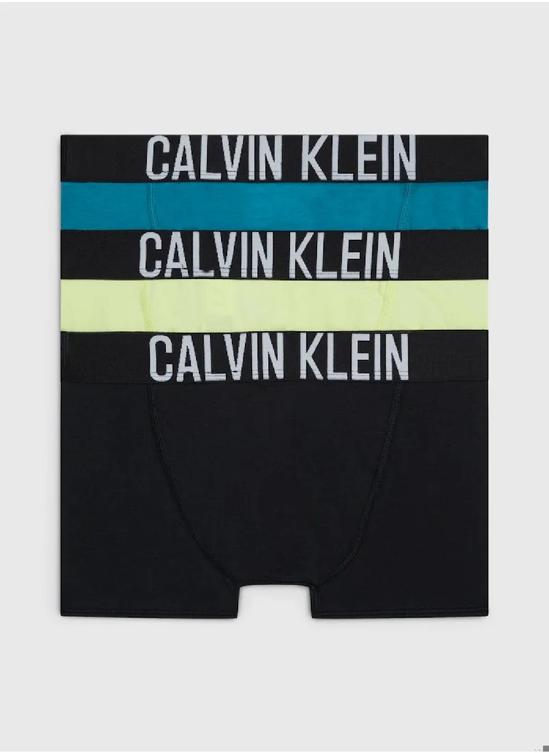 Calvin Klein Jeans Boys' 3 Pack Trunks - Cotton, Blue