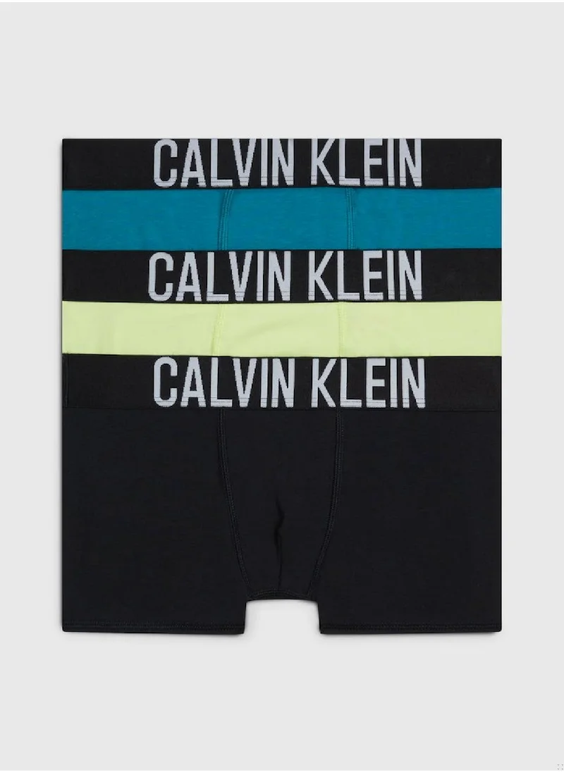 Calvin Klein Jeans Boys' 3 Pack Trunks - Cotton, Blue