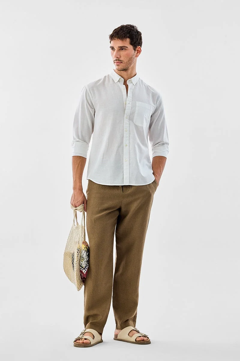 SNITCH Navy Solid Long Sleeve Regular Fit Shirt