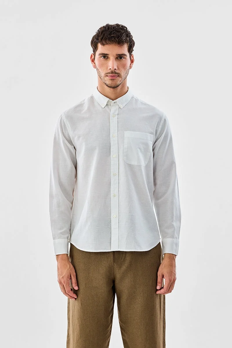 SNITCH Navy Solid Long Sleeve Regular Fit Shirt