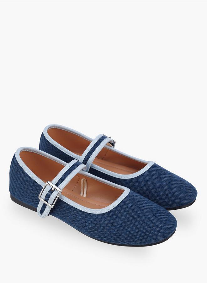 Flora Bella By Shoexpress Girls Hook & Loop Ballerina Shoes - Image 1