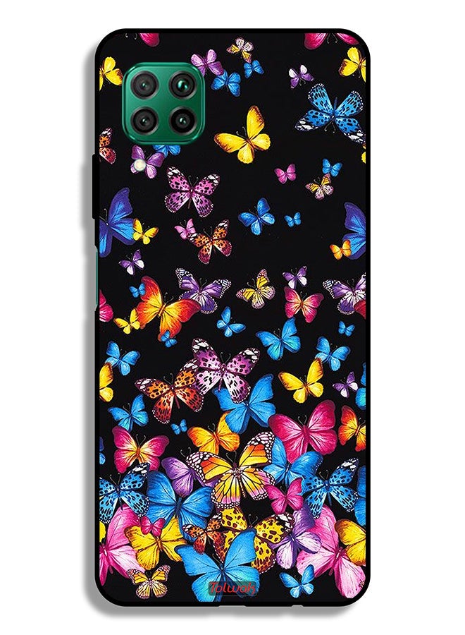 Tolwak Huawei P40 lite 4G Protective Case Cover Colorful Butterflies - Image 2