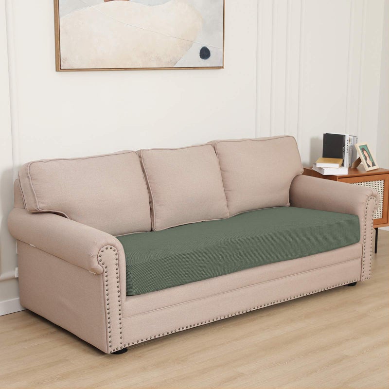 Easy-Going Stretch Cushion Cover Sofa Cushion Furniture Protector Sofa Seat Sofa slipcover Sofa Cover Soft Flexibility with Elastic Bottom(Sofa Cushion Greyish Green)