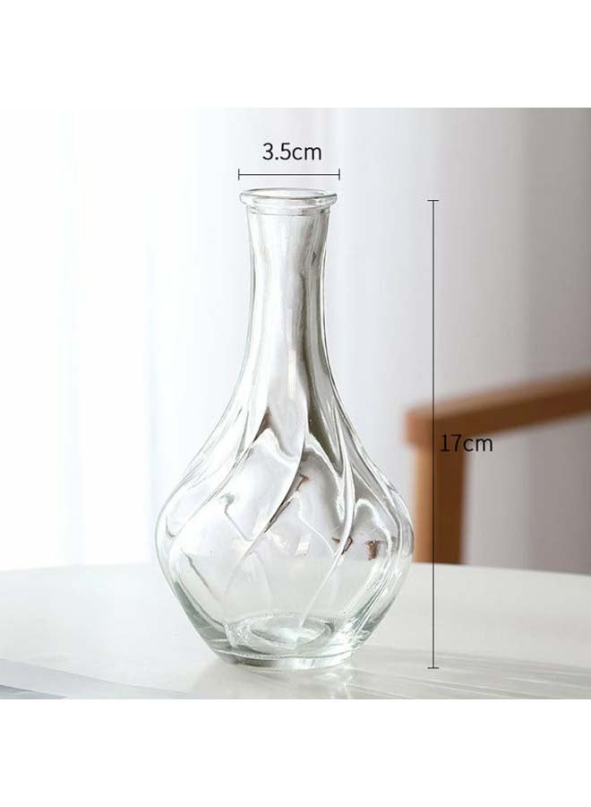 fashionhome Glass Flowers Bottle Vase Transparent 3.5x17cm - Image 4