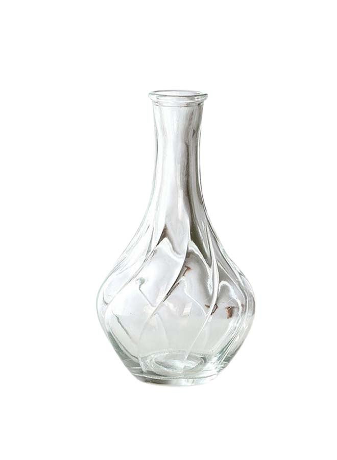 fashionhome Glass Flowers Bottle Vase Transparent 3.5x17cm - Image 2