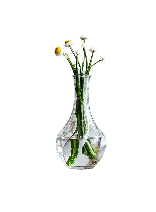 fashionhome Glass Flowers Bottle Vase Transparent 3.5x17cm - Image 3