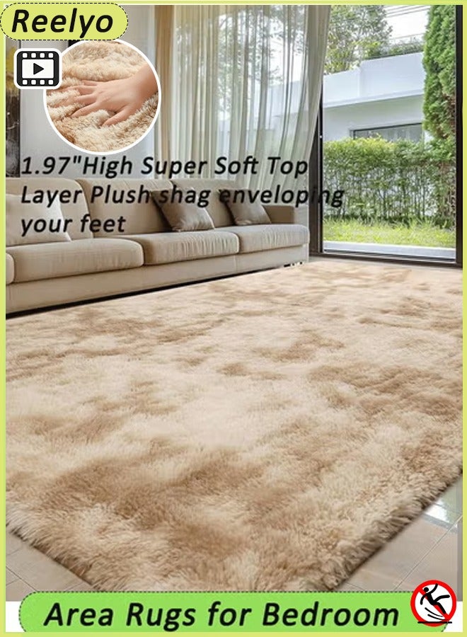 Reelyo Modern Indoor Home Living Room Area Rugs Large Fluffy Soft Kids Room Rug Baby Nursery Decor Anti-Skid Floor Carpet for Children Boys Girls Fuzzy Fur Bedroom Rugs - Image 1