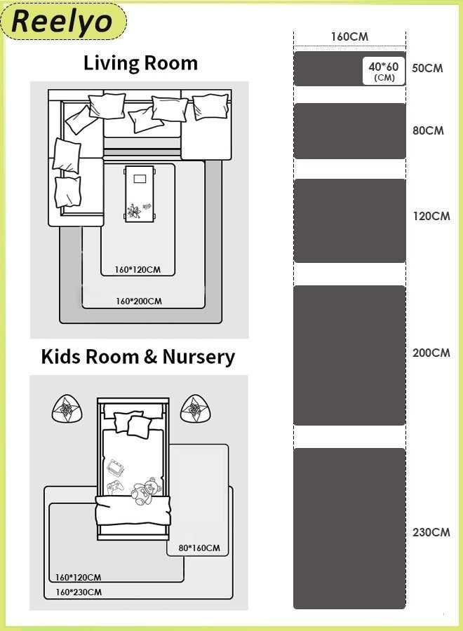 Reelyo Modern Indoor Home Living Room Area Rugs Large Fluffy Soft Kids Room Rug Baby Nursery Decor Anti-Skid Floor Carpet for Children Boys Girls Fuzzy Fur Bedroom Rugs - Image 2