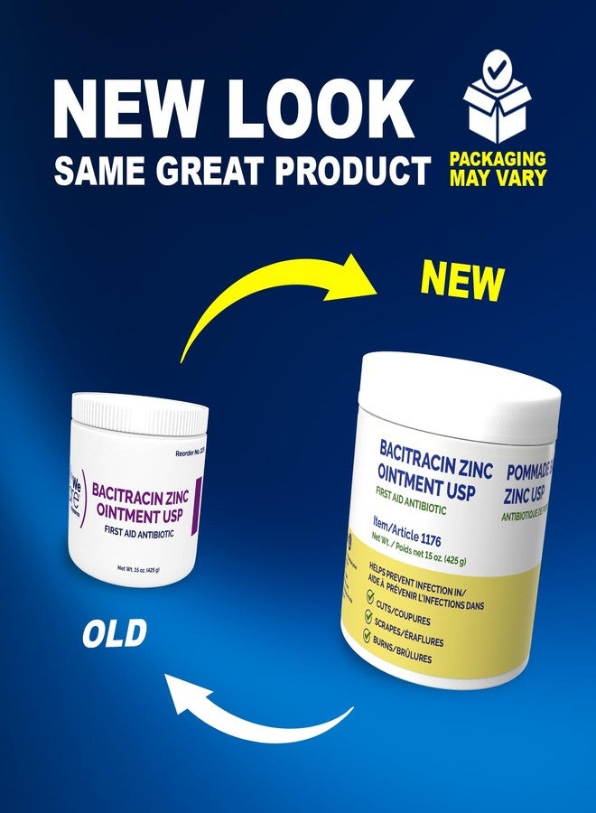 Dynarex Bacitracin Zinc Ointment USP - Wound Healing Treatment for Minor Cuts, Itchy Diaper Rashes and First Degree Burns - 1 Jar - 15 oz. / 425 Grams (Packaging May Vary) - Image 2
