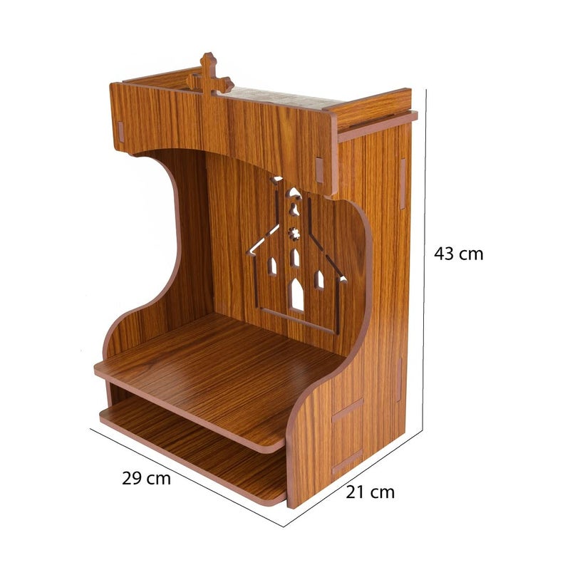 Nexat معبد خشبي لغرفة البوجا | معبد زخرفي من MDF مع أبواب للمنزل ومكان العمل (451) - Image 4