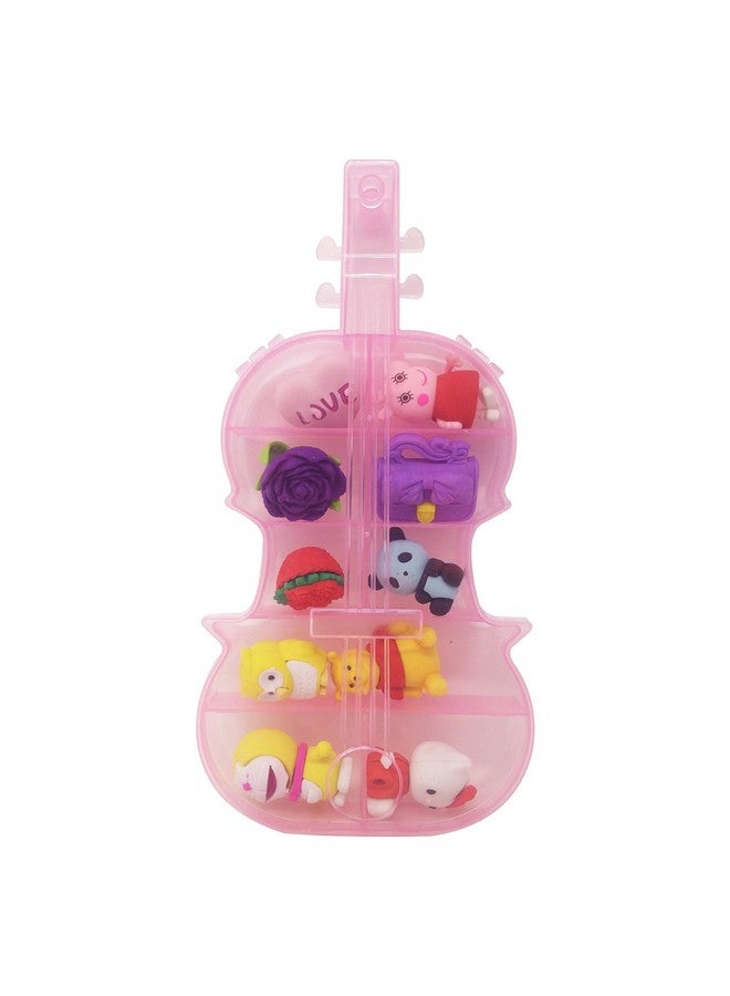 PARTEET Non-Toxic Materials Stacking Pen Type Guitar Box Erasers, Clear, 1 Piece - Image 1