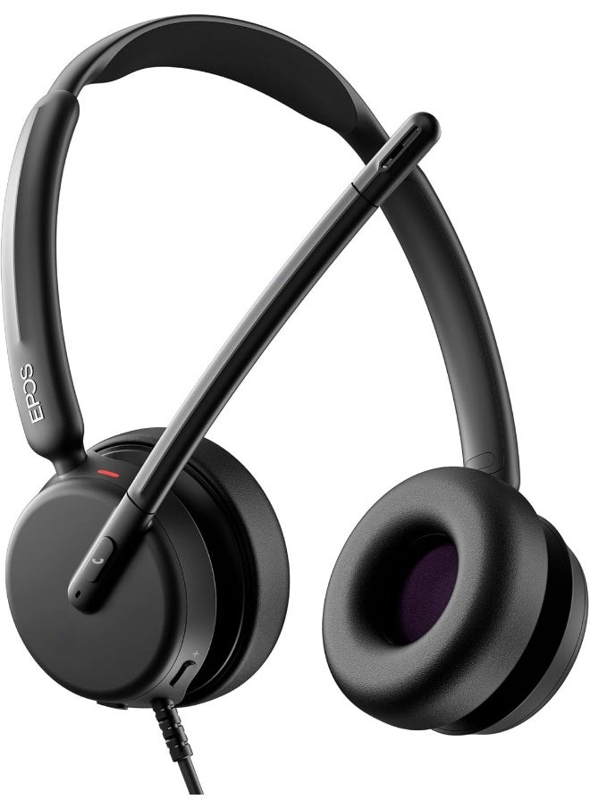 EPOS - EPOS Impact 460 - Double-Sided On-Ear Headset with Microphone Dual, Noise Filtering, USB C/USB A Port, Home Office, Plug and Play, Zoom, UC Compatibility - Black - Image 1